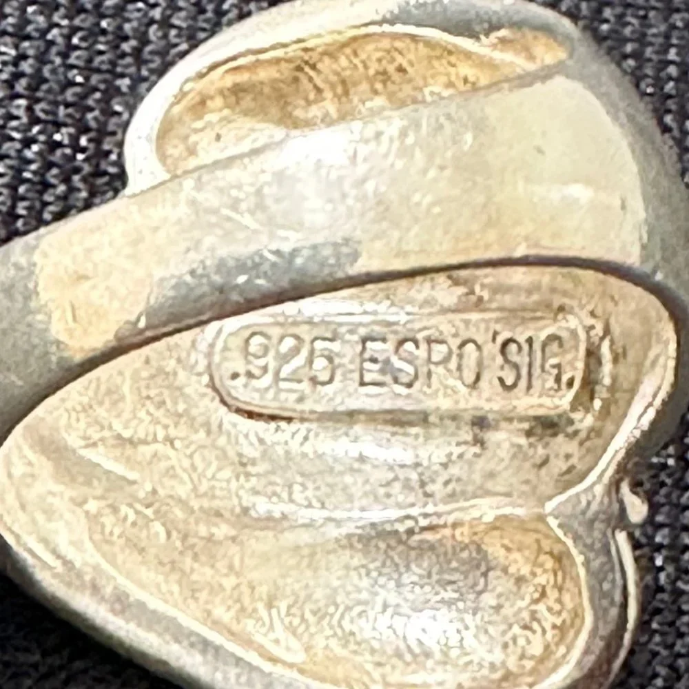 Vintage Designer ESPO Signature Puffy Dome 925 Sterling Ring - Picture 4 of 4